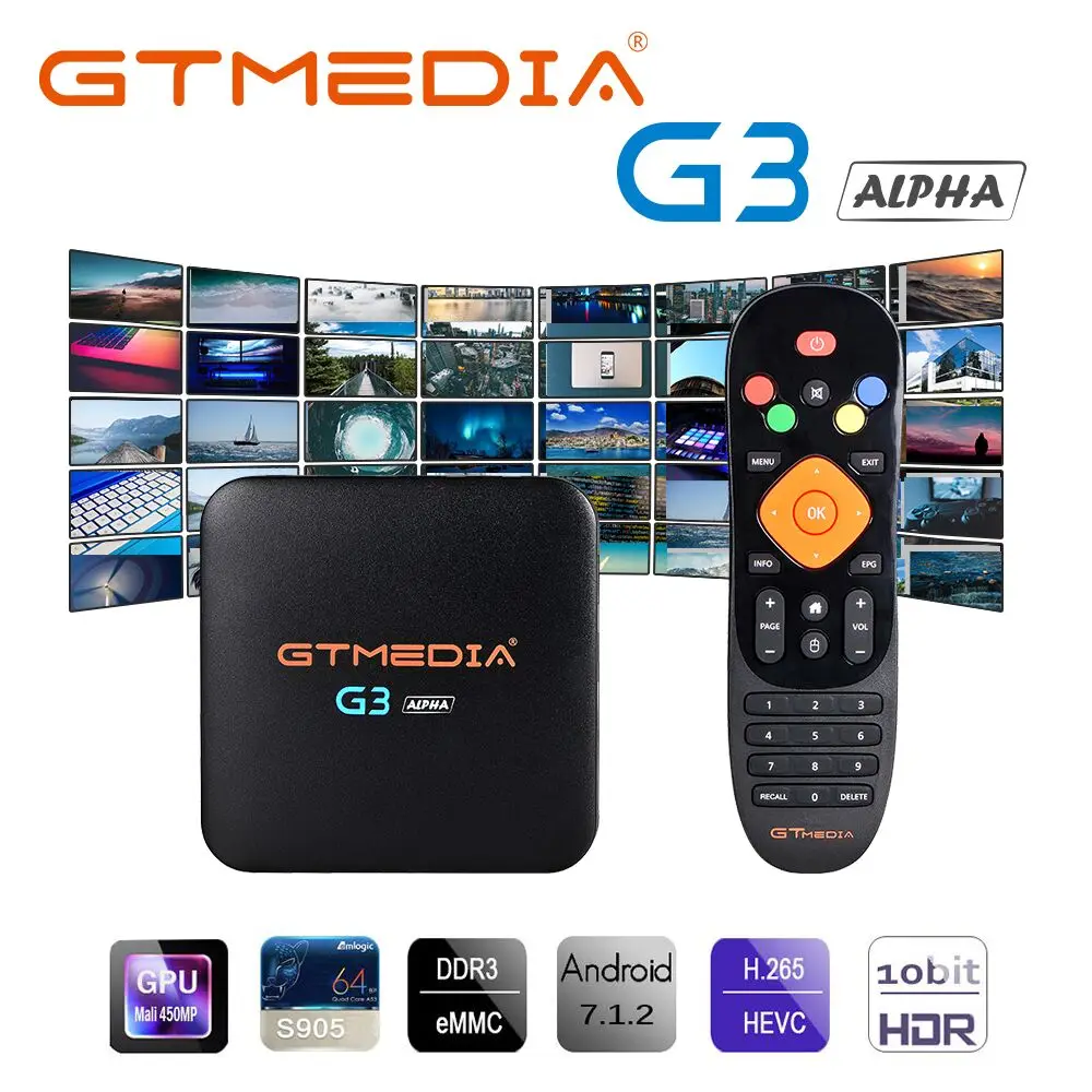 Smart GTMEDIA G3 Android 7,1 Tv Box медиаплеер Amlogic S905X 2 GBRAM+ 16 GBROM пульт дистанционного управления 4 K HD 2,4G+ 5G Wifi телеприставки