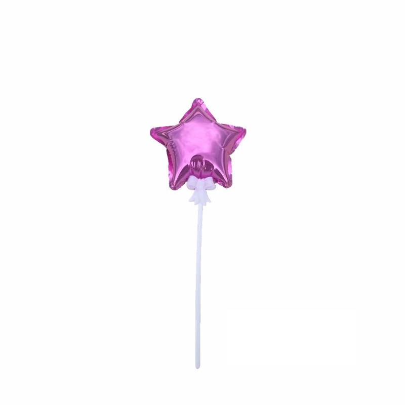 

4 Inch 10cm Gold Silver Five-pointed Star Love Automatic Inflatable Ball Party Cake Decoration Balloon To Send Butterfly Pole