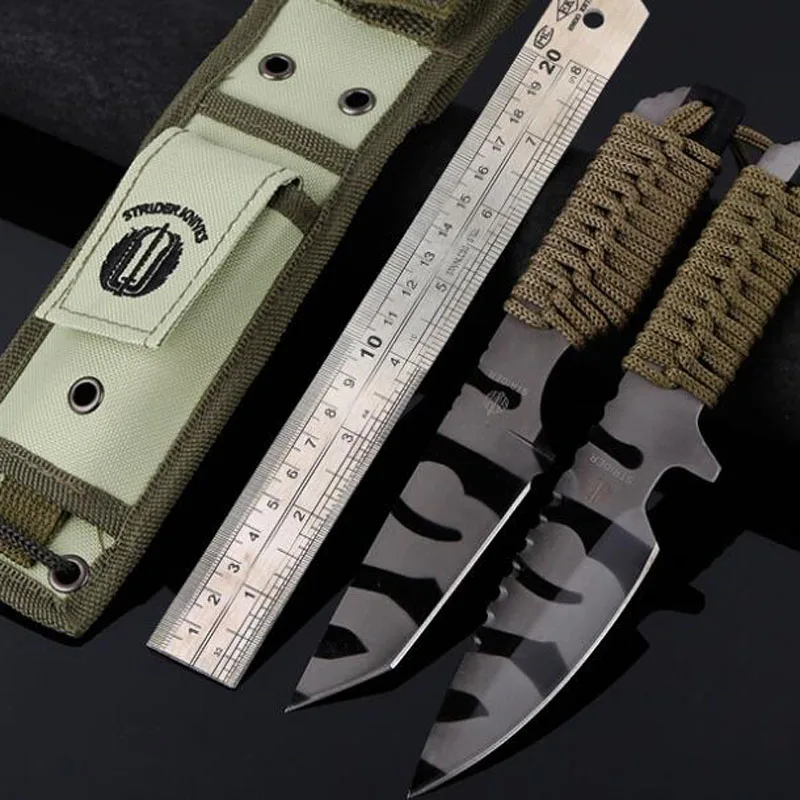 Купить 1 шт. Многофункциональный фиксированным лезвием ST Камуфляж Военная Ножи Открытый выживания прямой Ножи EDC тактический карманные ножи