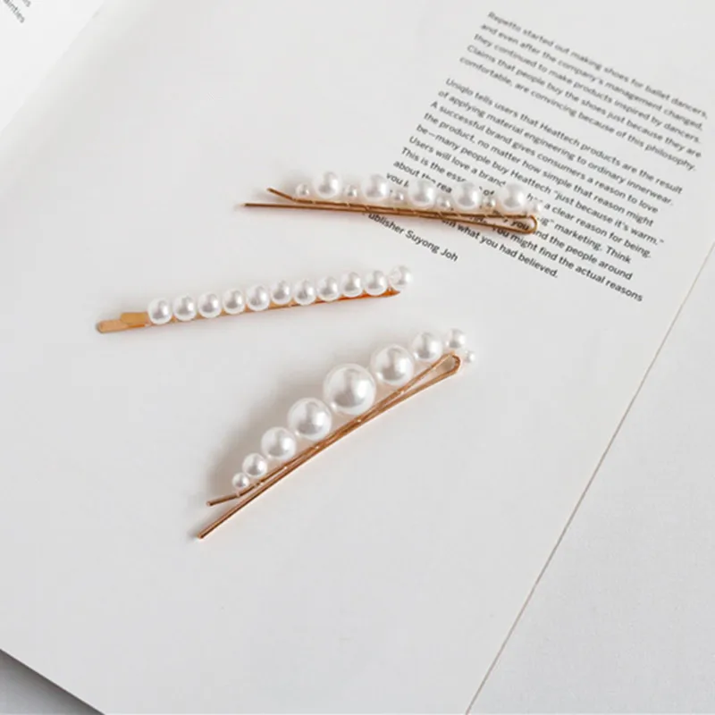 

Hot Selling Hair Bangs Clips Manual Pearl Hairgrips Barrettes Girls Hair Jewelry Hair pins For Women Fashion Hair Accessories
