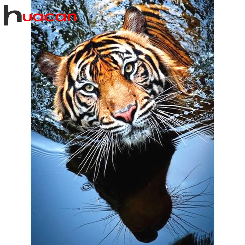 

Huacan 5D Diamond Painting Animal Tiger Full Square Diamond Embroidery Picture Rhinestone Diamond Mosaic Home Decor Drop Ship