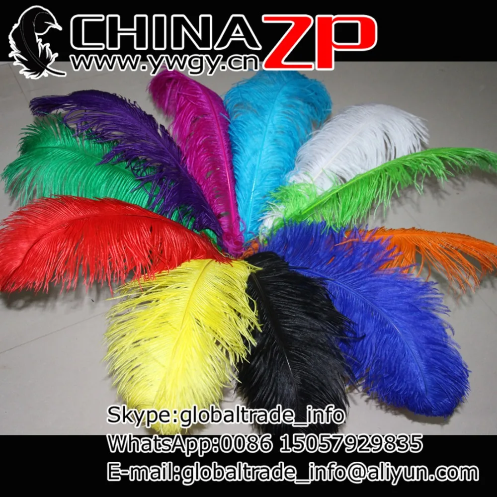 

CHINAZP Factory Size 65~70cm (26"~28") Wholesale 50pcs/lot Top Quality Dyed Mix Colors Ostrich Feathers