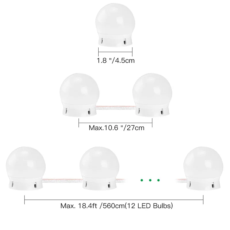 Светодиодный GLE USB 12 лампочек светодиодный зеркальный светильник голливудский макияж светильник студия ванная комната зеркало заполняющий светодиодный косметический туалетный столик светильник s лампа