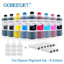 9x500 ml universal pigmento tinta reenchimento kit para epson surecolor p600 p800 p6000 p7000 stylus pro 7890 9890 3800 3880 11880