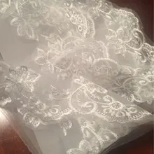 Favordear Свадебные аксессуары Фата свадебная вуаль белая Однослойная короткая фата невесты без гребня кружевная кромка свадебная вуаль для невесты