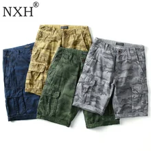 NXH камуфляж нескольких карман шорты Для мужчин военные хлопковые шорты-карго Повседневное по колено, лето Streetewar Homme