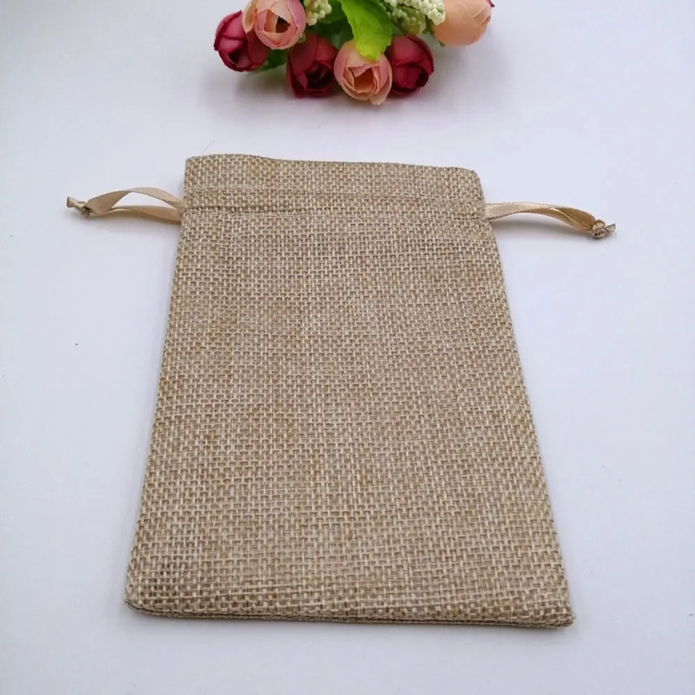 7x9 10x14 13x18 джутовые мешки для подарков на день рождения Toile De Jute сумка шнурке