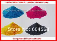 High quality compatible for Konica Minolta 1600w/1650/1660W/1680W/1690W/1700w color toner powder Free Shipping