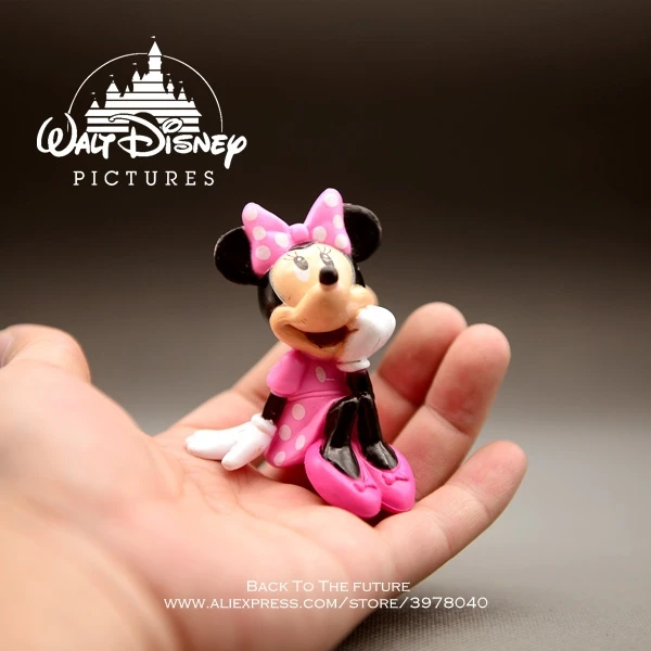 Disney Mickey Mouse Minnie assis posture 8 cm Figurine d'action Anime décoration Collection Figurine jouet modèle pour enfants cadeau