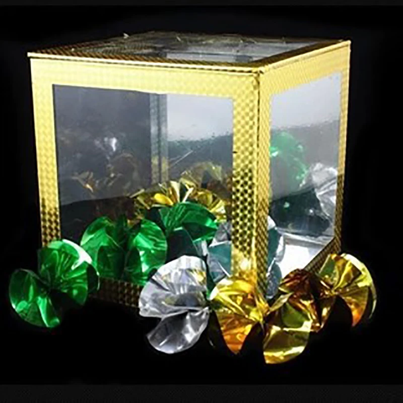 Stage magic ball flowers from transparent box appear flowers instantly