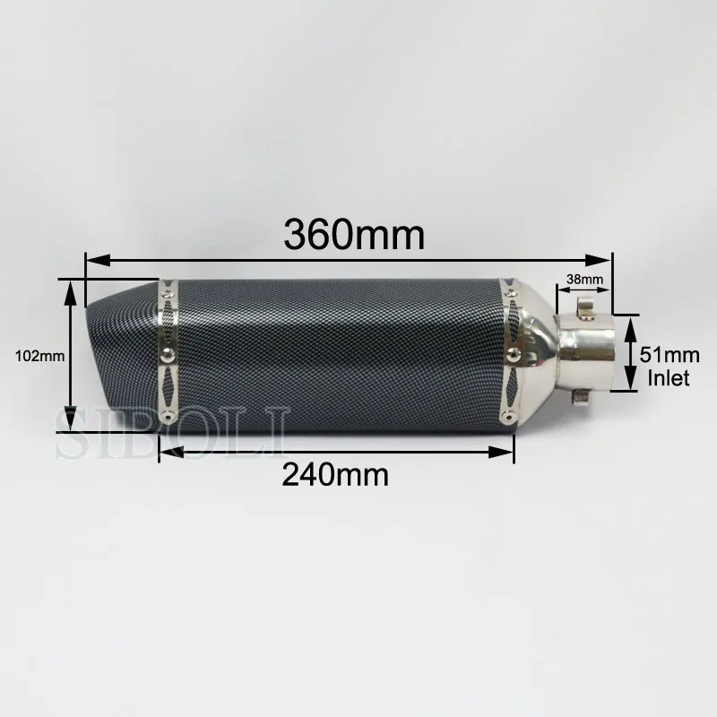 51 мм универсальный глушитель выхлопной трубы мотоцикла для yoshimura Escape гоночный скутер GY6 ATV для pcx msx bws 125 150 pitbike aerox