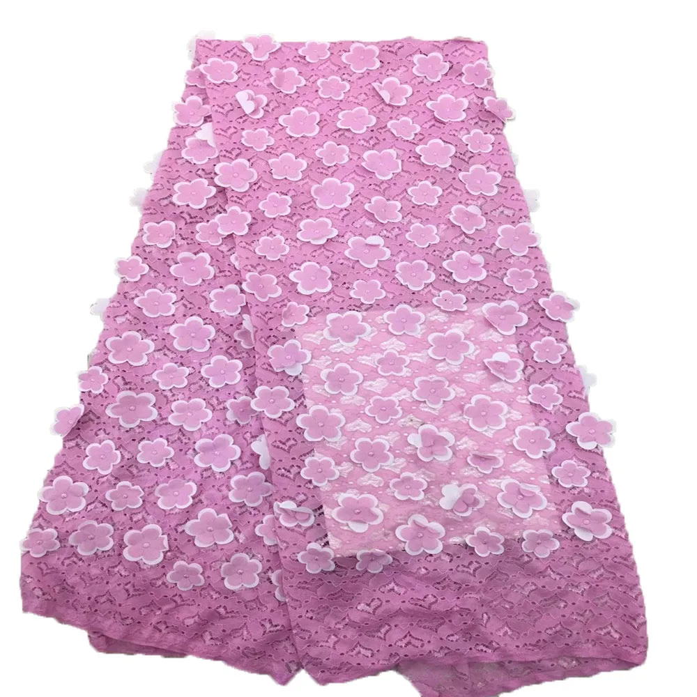 

2018 Latest French mesh Lace Embroidery lace Fabric with beads African 3D Flowers Lace Fabric with high quality HX60-1