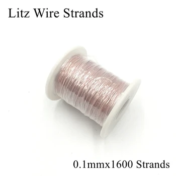 

1meter/lot 0.1mmx1600 Strands Litz Wire Multi Strand Braided Polyurethane Enameled Copper Cable Polyester Mine Machine Antenna