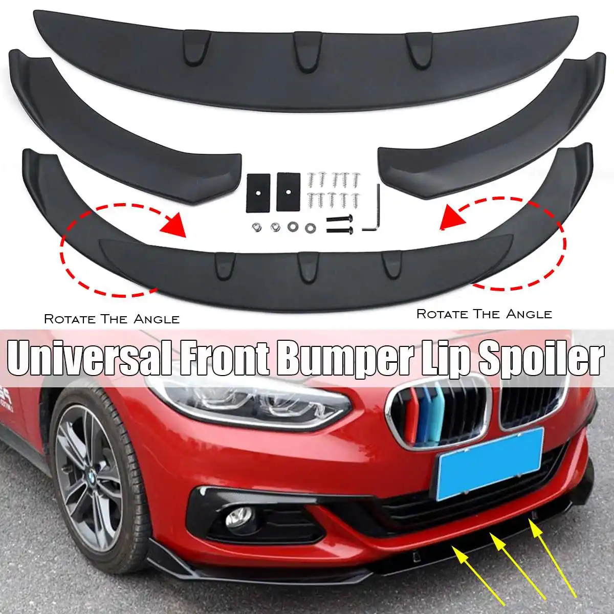 

Universal Universal Car Protector Front Lip Bumper Splitter Fins Body Spoiler Kits For Honda for Civic for BMW for Audi for Benz