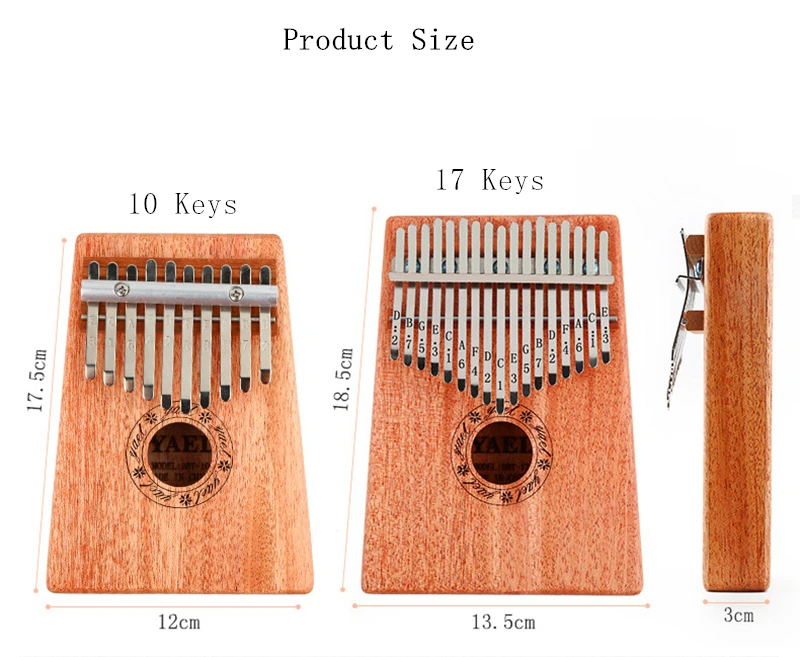 17 клавиш Kalimba Африканский большой палец пианино перкуссионная натуральная