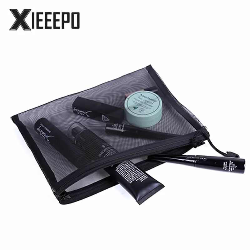 شبكة حقيبة مستحضرات تجميل شفافة النساء السفر وظيفة حقيبة مستحضرات تجميل سستة المكياج المنظم كيس التخزين أدوات الزينة الجمال غسل حالة