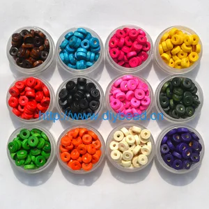 200 шт DIY модные ювелирные аксессуары деревянные бусины 8*3 мм Плоская Круглая Форма колеса Бусины Браслет Отдел 15 цветов - изображение