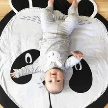 INS мультфильм панда, чистый хлопок ползающий коврик для детей, лиса игровой коврик, круглый ковер, детская комната украшения