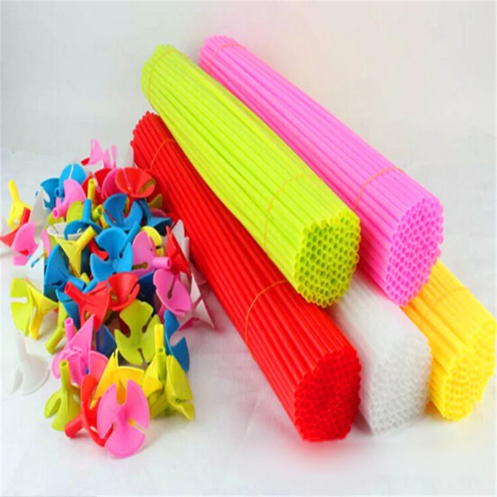

50Sets/lot 27cm Latex Balloon Stick PVC Rods Balloons Holder Sticks with Cup Party Supplies Party Decoration Accessories