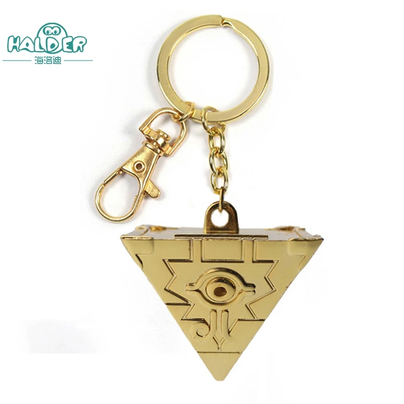 

Halder Anime Cosplay Keychain Yu-Gi-Oh! Millennial Building Block Awl keyring Silver Golden Alloy Necklace Pendant