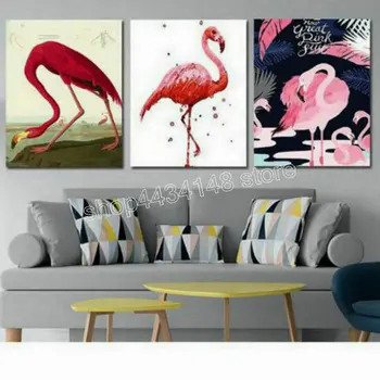 

New diamond painting flamingo, triptych animal peacock, full square 5d diy rhinestones Cross stitch art home decor kit