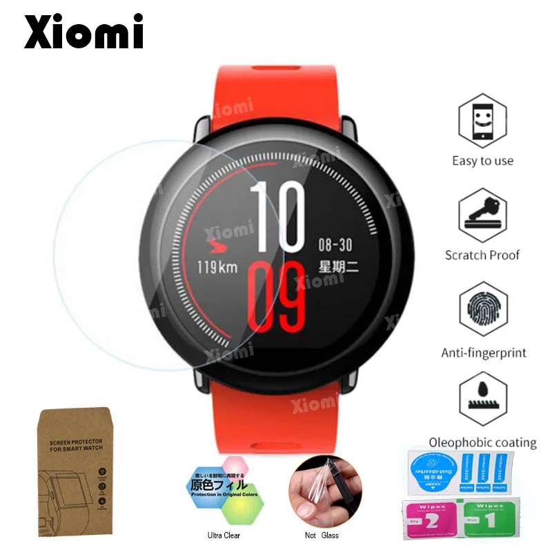 

TPU Soft Clear Protective Film Guard For Xiaomi Huami Amazfit Pace Sport Watch Screen Protector Cover-@