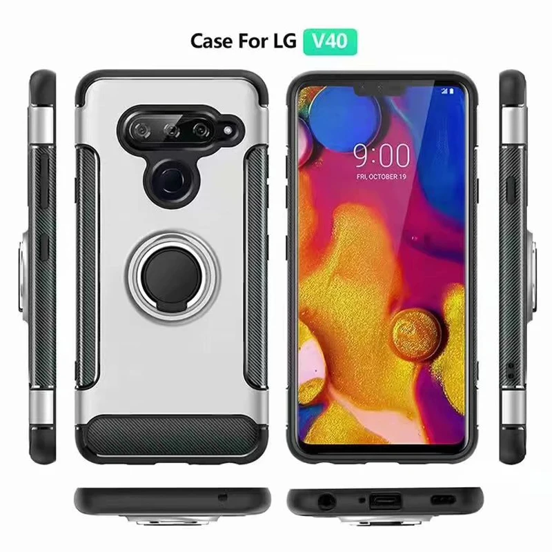 For LG V40 ThinQ Case Magnetic Car Holder Protective Cover