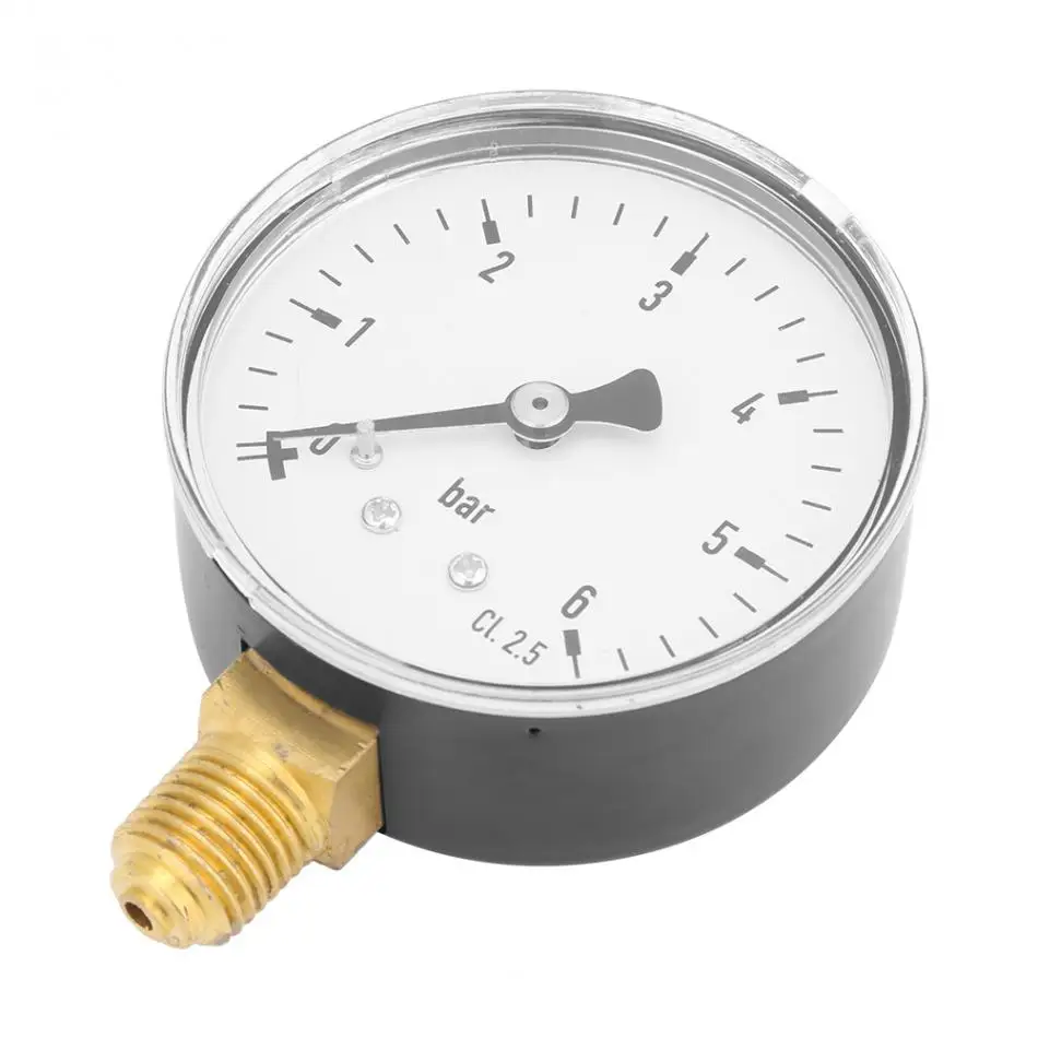 1/4" NPT Senkrecht Manometer Druckluft Druckmesser 0-6 bar Hydraulik Messgerät 