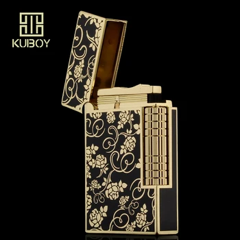 

High Quality Brand KUBOY Gas Cigarette Lighter High-end Metal Windproof Lighter Men Smoking Business Gifts Lighters Case-K1-12-p