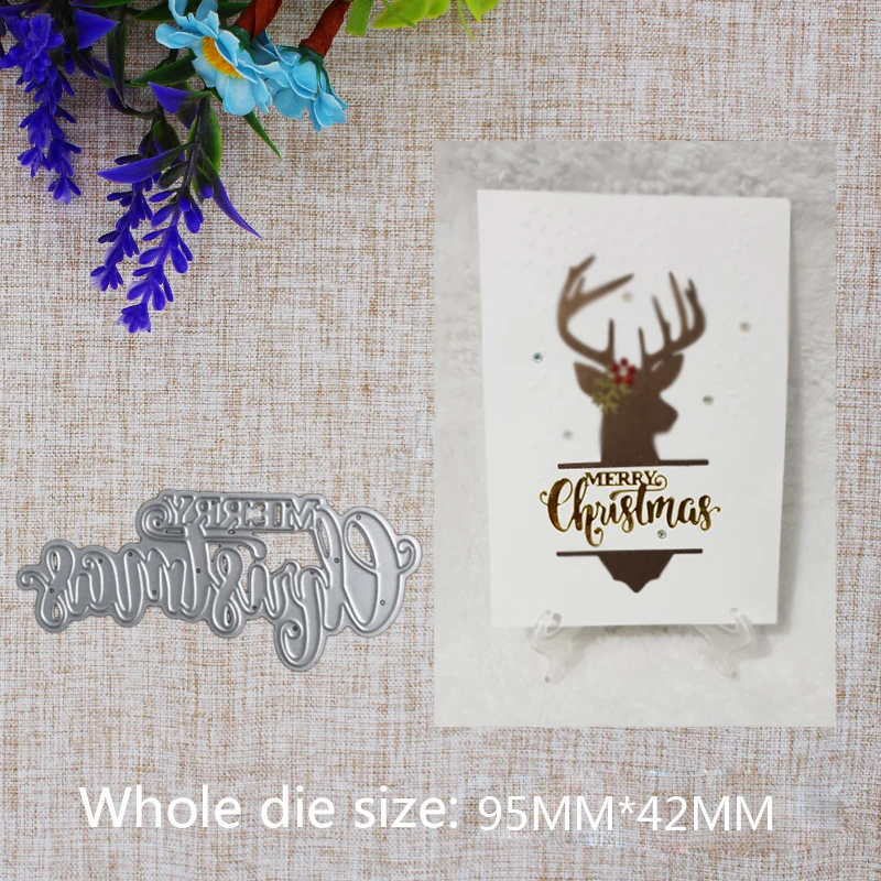 

2019 New Arrival Letter Merry Christmas in the Circle Metal Cutting Dies Stencil DIY Scrapbooking Embossing Decorative 95x42mm