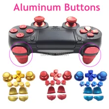 Таможенные металлические пуговицы в виде пуль колпачок аналогового стика L1 R1 L2 R2 Dpad Алюминий кнопки для PS4 контроллера Dualshock 4 JDM001 JDM011
