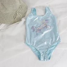 Children Swimwear Swimsuits Bathing-Suit Unicorn One-Piece Girls Kids Sequins for 3-8-Years-Sliver