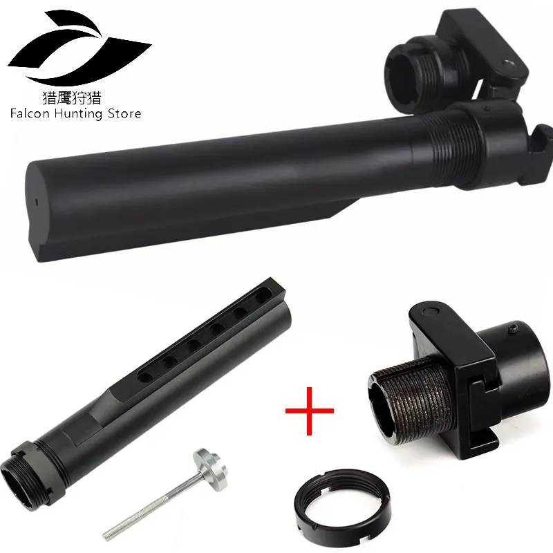 

Hunting AR15 Style Stock AK Side Folding Butt Stock Adaptor+Tactical connection 6-Position Stock Pipe Stock Buffer Tube