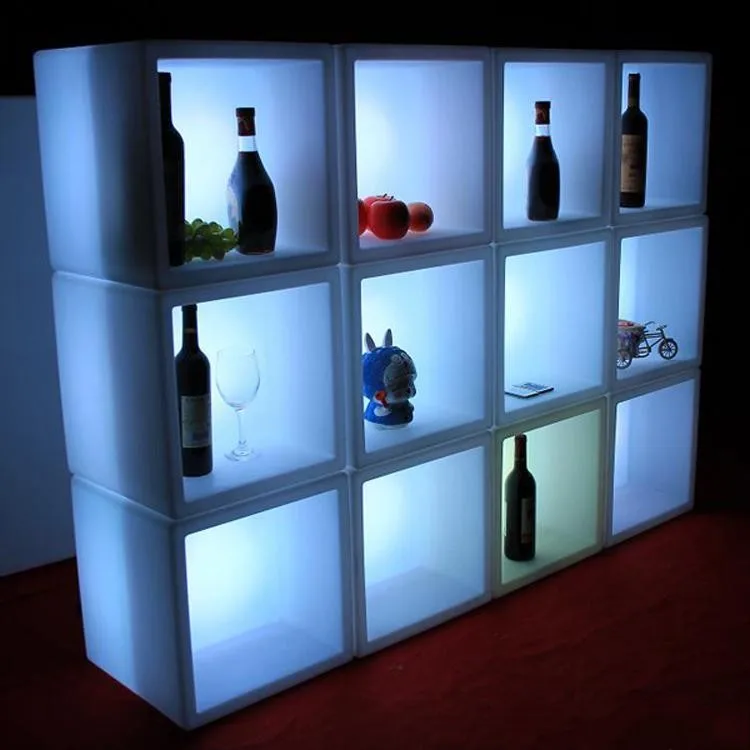 New Led living room furniture Waterproof Led display case 40CMx40CMx40CM RGB Rechargeable Cocktail cabinet for bar kTV disco