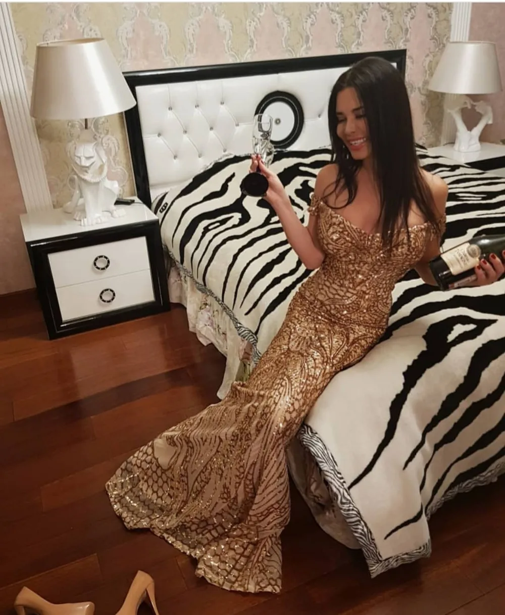 weiyin Gold Sequin Mermaid Evening Dresses Long Off Shoulder Navy Blue Women Maxi Evening Party Gowns Special Occasion Dress weiyin Gold Sequin Mermaid Evening Dresses Long Off Shoulder Navy Blue Women Maxi Evening Party Gowns Special Occasion Dress
