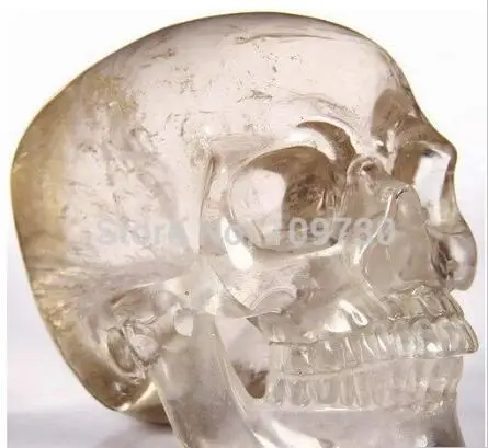 

SMOKEY QUARTZ Carved Crystal Skull, Super Realistic, Healing
