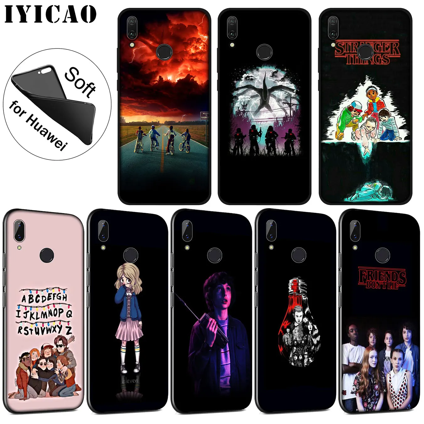 

IYICAO Stranger Things tv Soft Silicone Phone Case for Huawei P30 P20 Pro P10 P9 P8 Lite Mini 2017 2016 P smart Z 2019 Cover