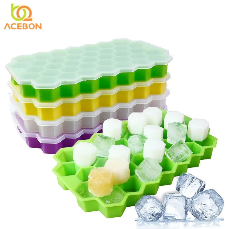 

37 Grids Silicone Square Shape Form Ice Cube Mold Tray Fruit Popsicle Ice Cream Maker for Wine Kitchen Bar Drinking Accessories