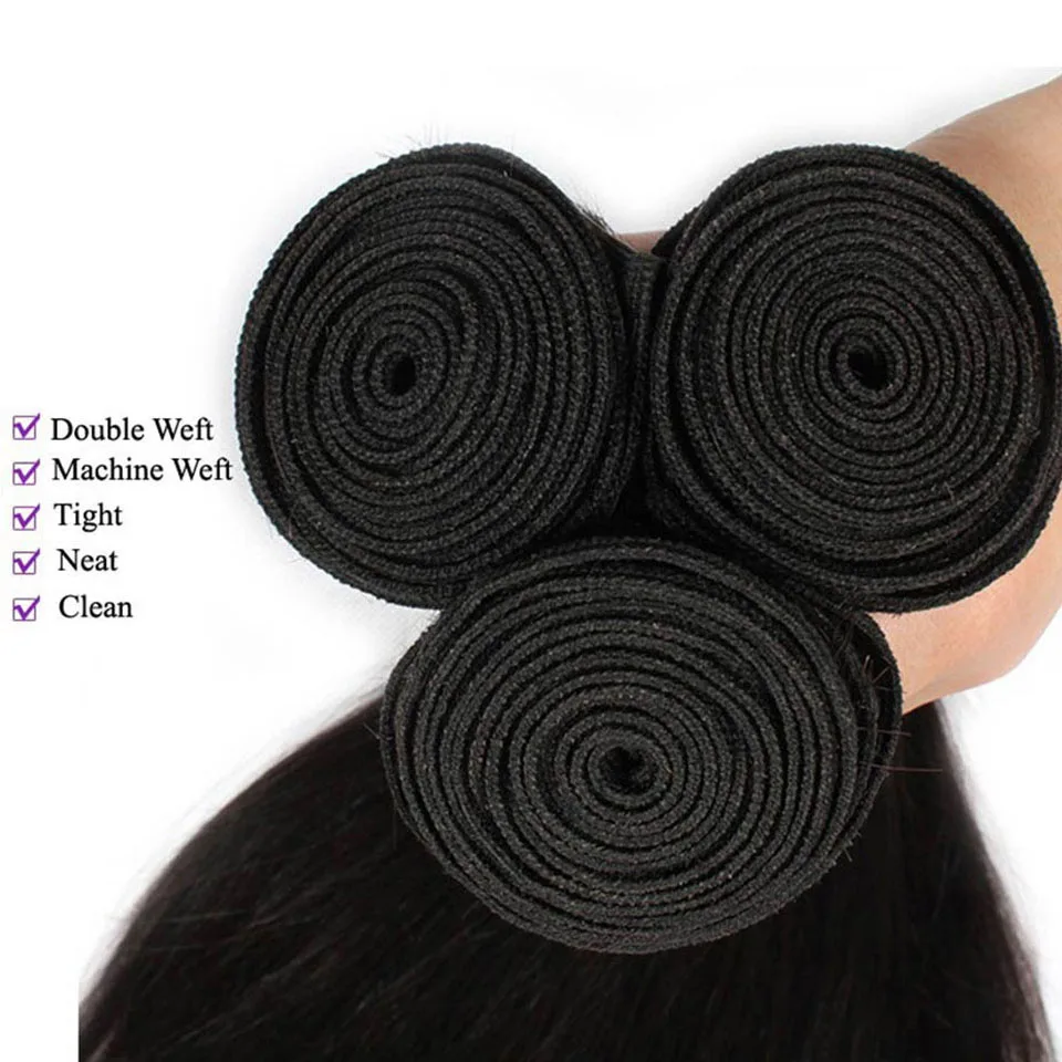 Hair Villa Peruvian Straight Human Hair 3 Bundles Hair Weave With Closure Straight Hair Bundles With Closure Remy Hair Weave (13)