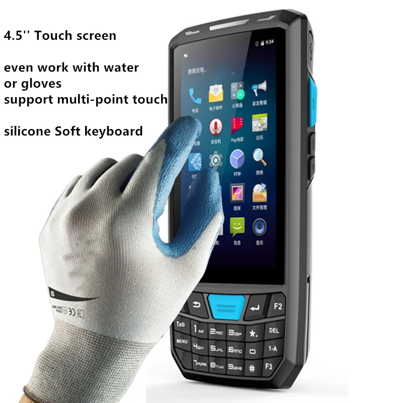 

Barcode PDA Android 4.5 inch Touch screen 4200mah Battery Android 7.0 OS Handheld data terminal pda with sim card slot