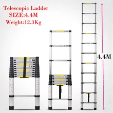 Aluminum alloy stairs High quality aluminum telescopic ladder household stair portable folding ladder ladder 4.4 meters Doorways