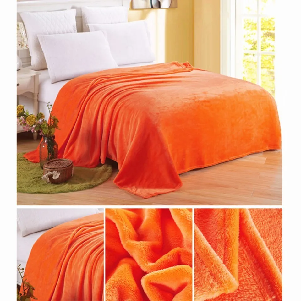 Новое супер мягкое однотонное Коралловое Флисовое одеяло для взрослых с активной печатью, окрашенное одеяло, антистатическое, не стекающееся одеяло s для кроватей