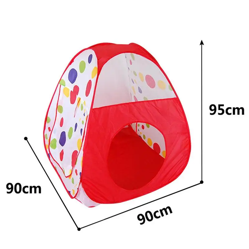 3 шт. детская игровая палатка ползать туннель и мяч яма с Баскетбольным обручем Крытый домик для игр на открытом воздухе для мальчиков девочек малышей(красный