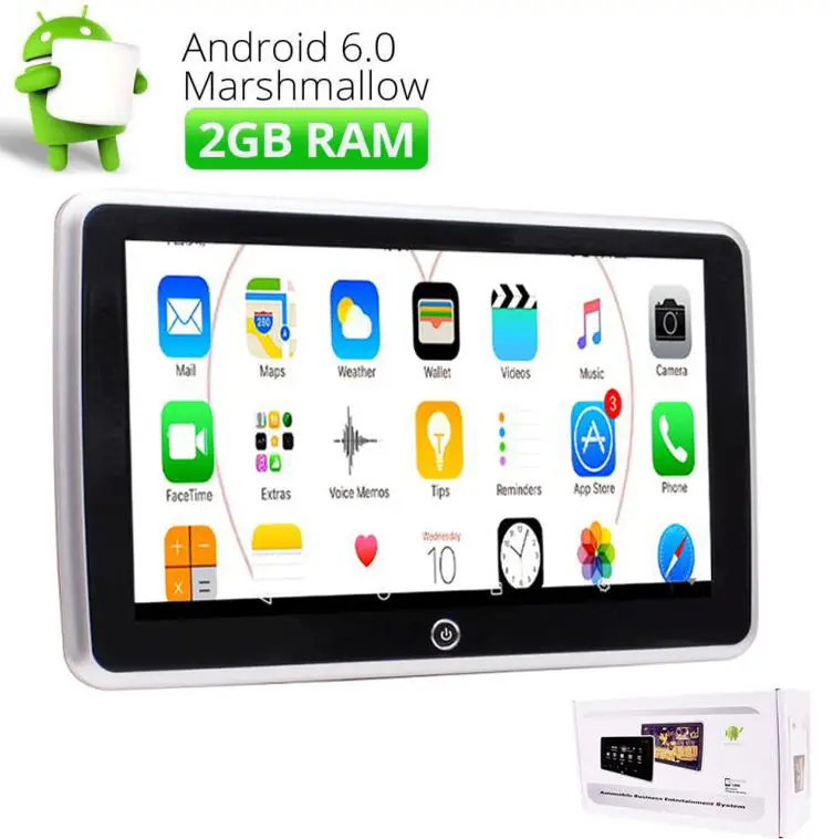 

4 CORE Android 6.0 Car Rear-seat Headrest Monitor 2GB RAM Multi-touch Screen WIFI 10.1 inch Car PC Multimedia headrest player