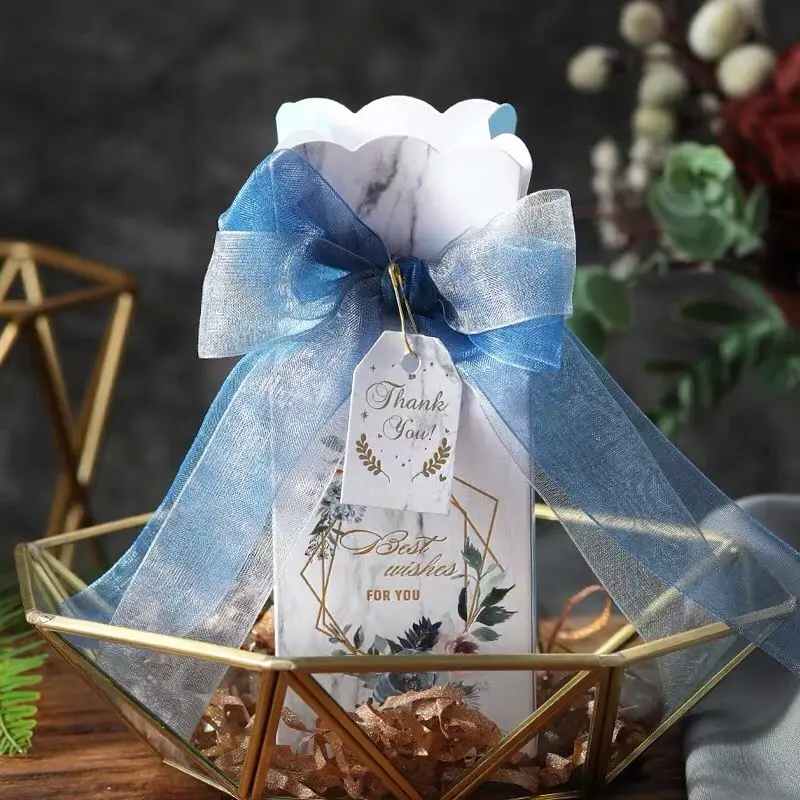 100 шт., Пользовательский логотип, Свадебная коробка для подарков, коробка для конфет, подарок для гостей сувениры для детей на день рождения