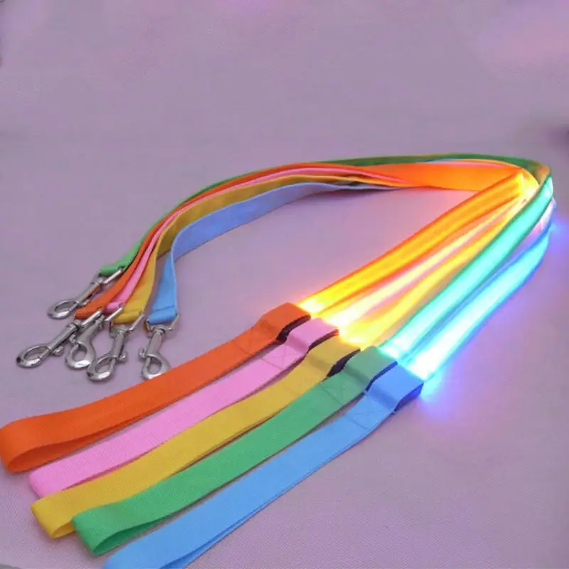

HobbyLane Nylon LED Light Pets Traction Rope Luminous Harness Safety Collars for Dogs Luminous Traction Rope