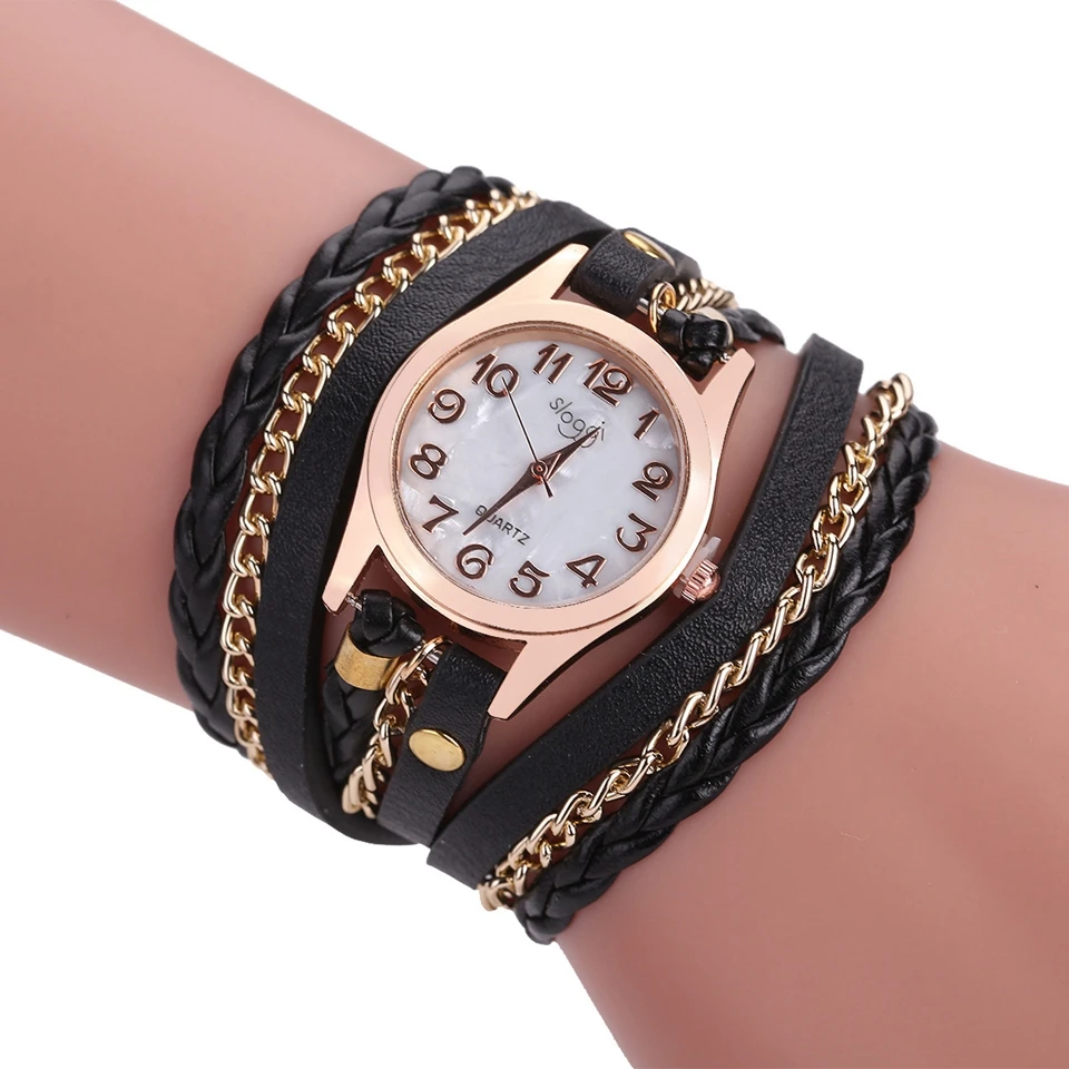 Модные брендовые часы-браслет для женщин ручной вязки кожаный ремешок наручные часы Женские Лидер продаж часы Relogio Feminino Ceasuri