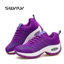 SWYIVY/Женская обувь для похудения на платформе; Новинка года; Женские спортивные туфли; удобные дышащие туфли на танкетке, визуально увеличивающие рост
