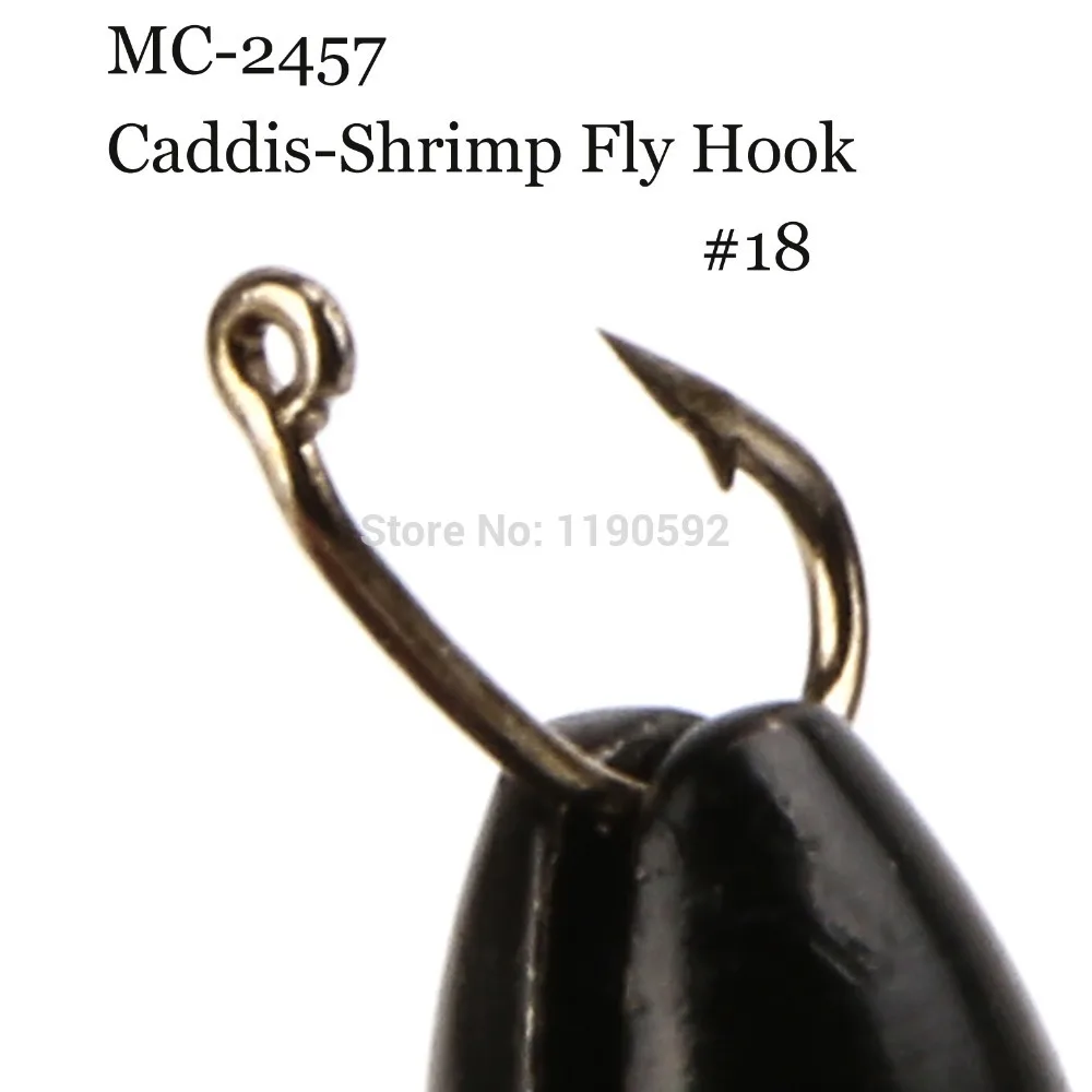500 Pieces MC 2457 Size 18 Fly Tying Hook Caddis Shrimp Hook Fly Hook