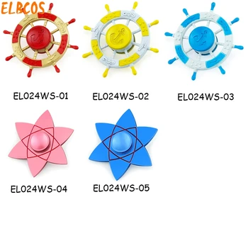 

New one piece rudder naruto sasuke Hexagram Sharingan Hand Fidget Spinner Alloy model toy